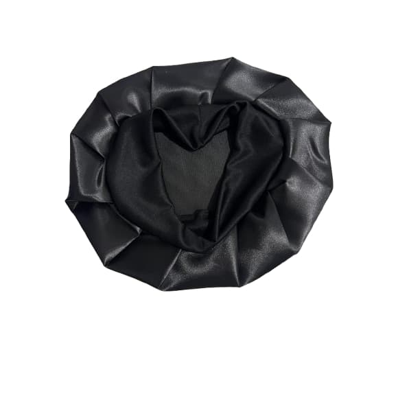 ATACADO Touca de Cetim com Faixa  COR PRETO  Ajustável, Protege os Cabelos, Anti Frizz e Confortável
