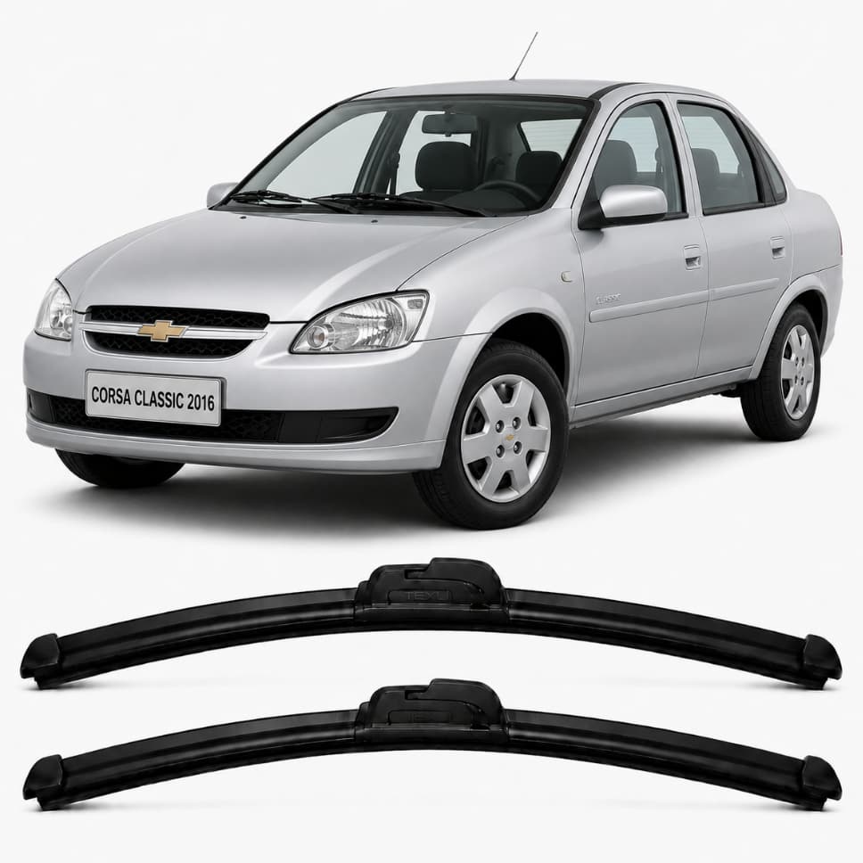 Par de Palhetas Limpador de Parabrisa Dianteiro Para Chevrolet Corsa Classic 1995 1996 1997 Até 2016