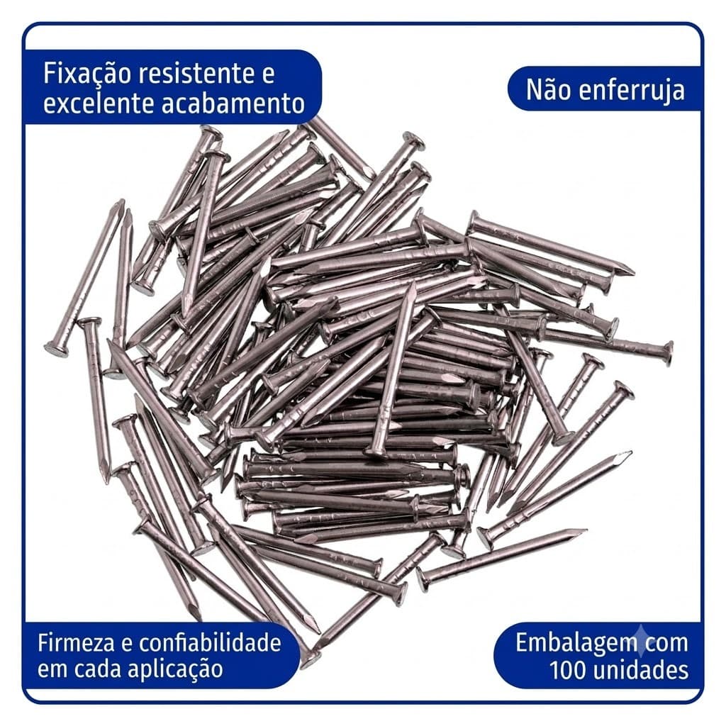 Prego De Inox Com Cabeça 2,40X30 MM 100 Unidades BemFixa