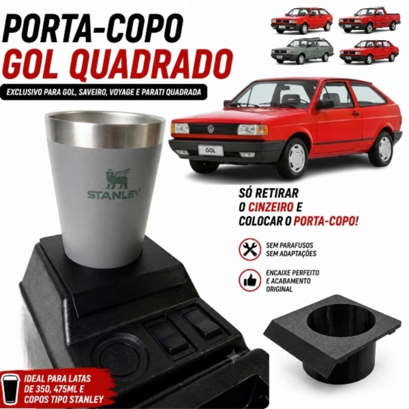 Porta Copos para Gol, Voyage, Saveiro e Parati Quadrada CL porta latas VW