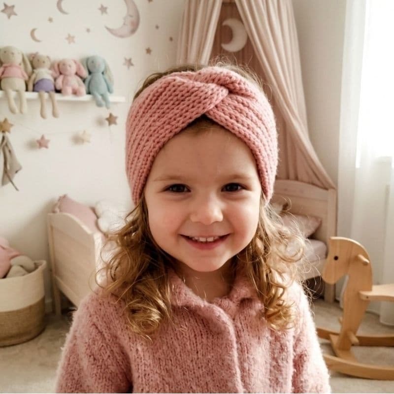 Turbante Infantil/Adulto Maxi Faixa Tricô Macio para Bebê e Menina Várias Cores