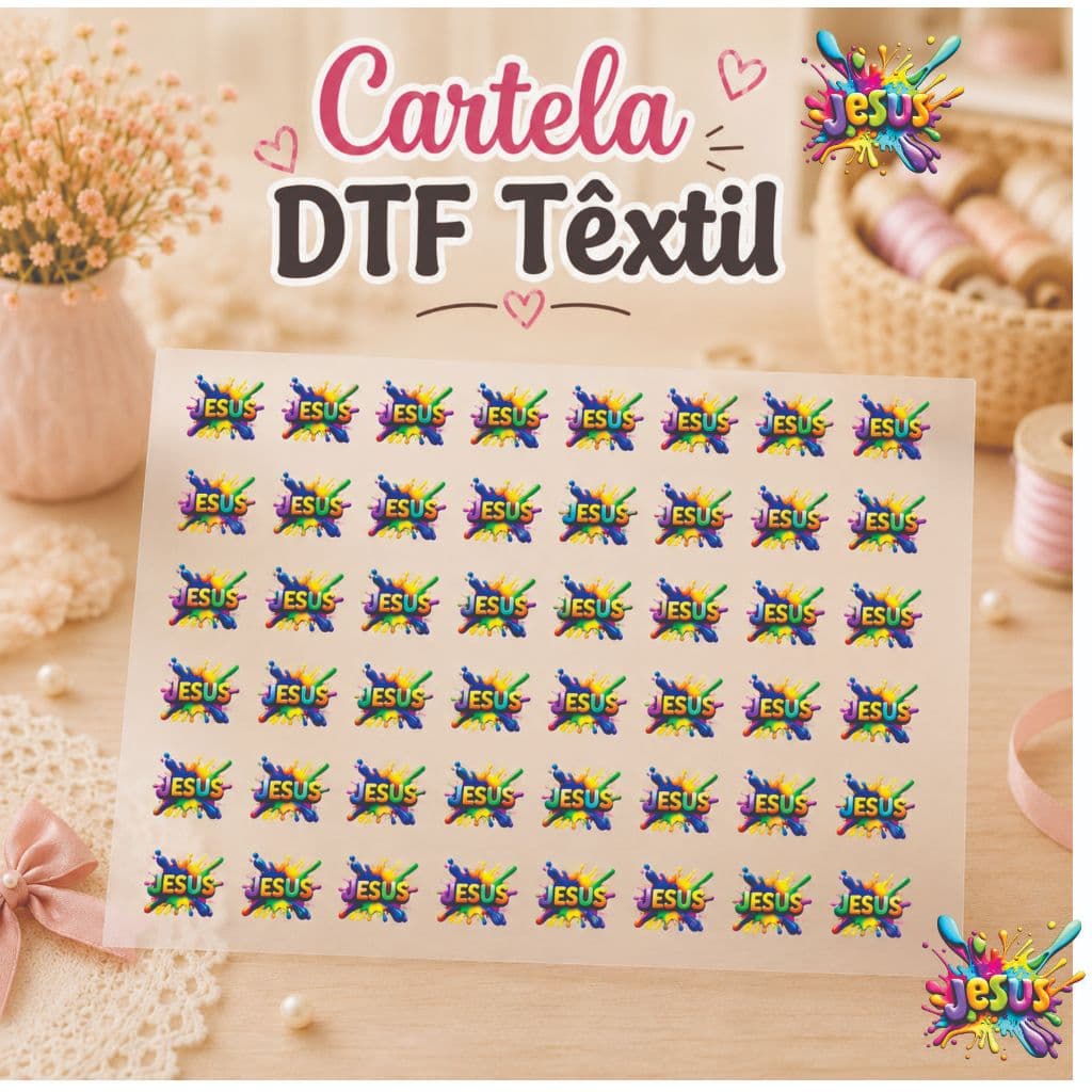 DTF Têxtil Católico Evangélico para Laços | Termocolante Aplique com Ferro de Passar nossa senhora