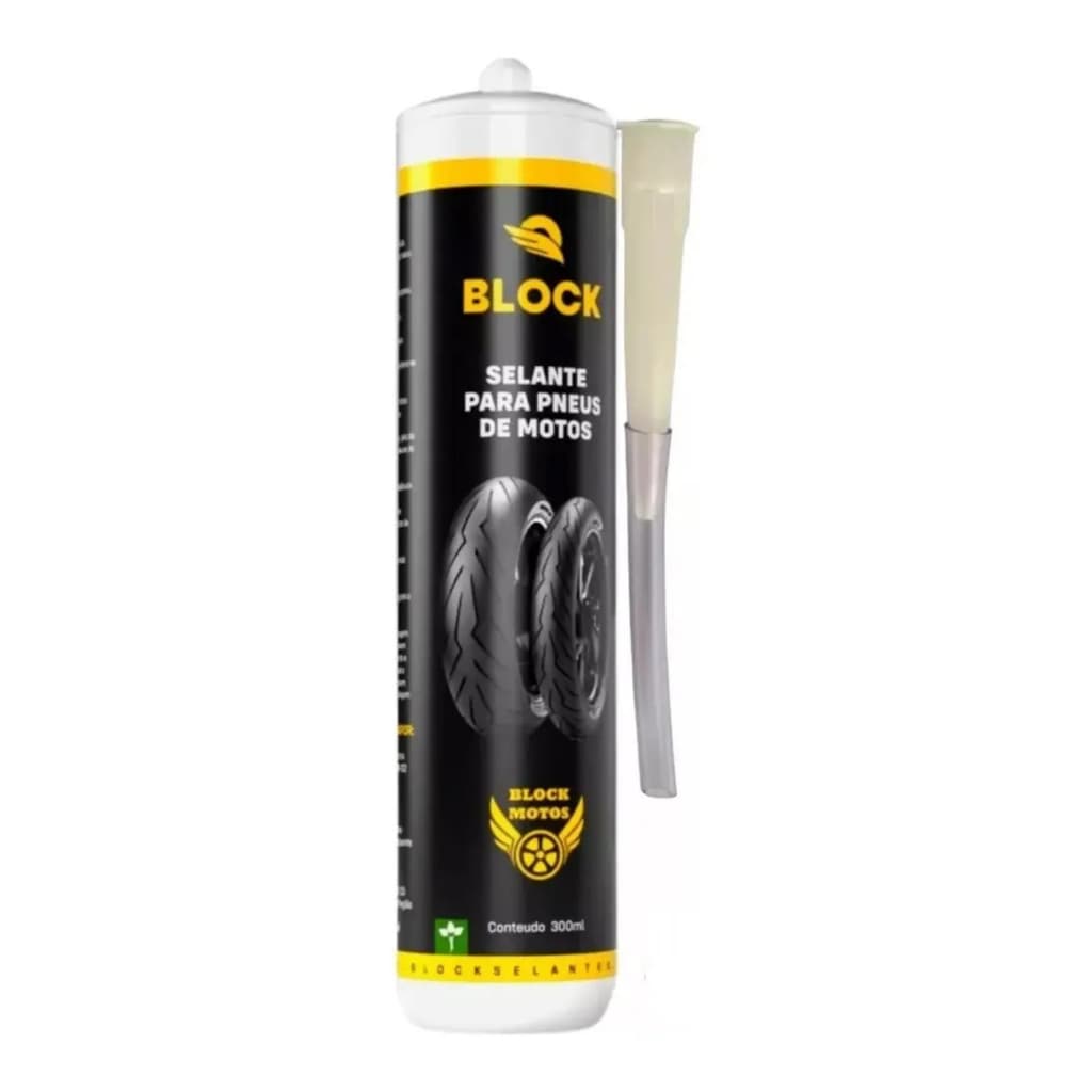 Selante Para Pneus Moto Carro 300ml Com E Sem Câmara Block Selante