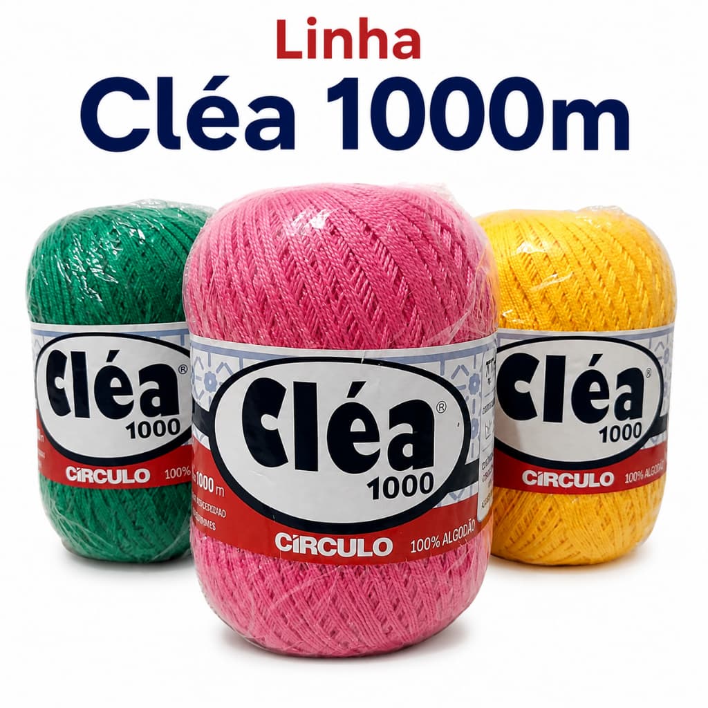Linha Cléa 1000m Círculo Crochê 100% algodão- Várias Cores