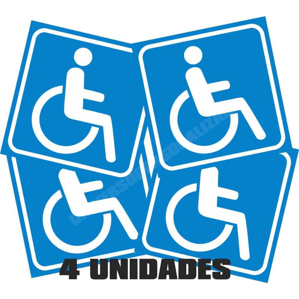 Sinalização Aviso Adesivo Acessibilidade Mobilidade Urbana Cadeirante Deficiente Reduzida Carro Loja