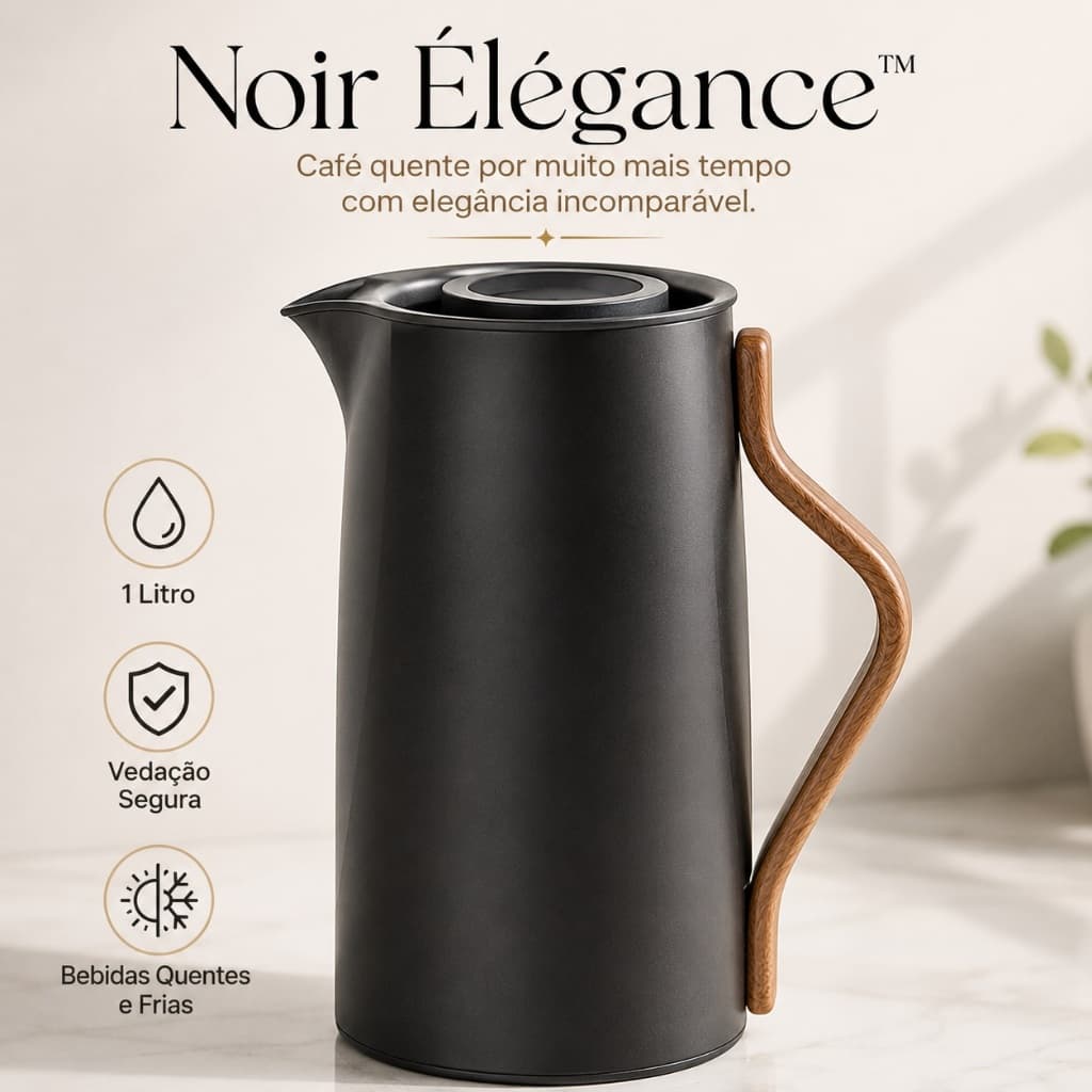 Garrafa Térmica Kyoto 1L Luxo Anti Vazamento Conserva Quente e Frio para Café e Chá