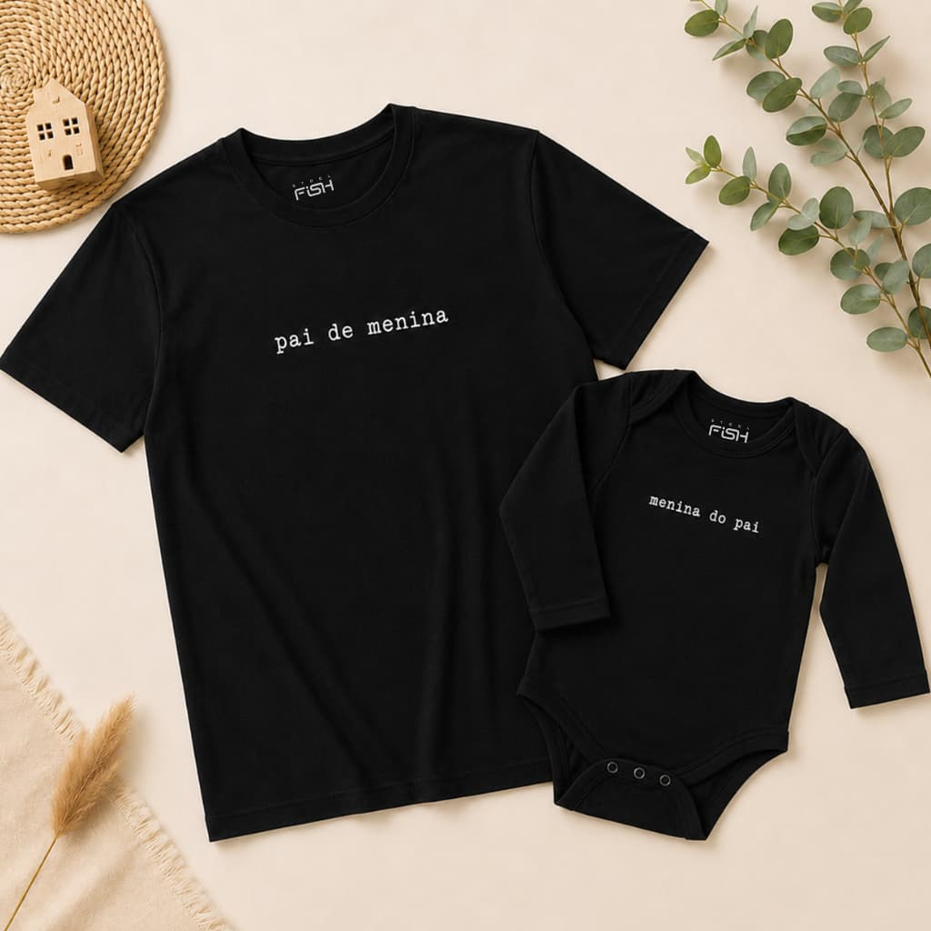 Camiseta Dia dos Pais Menina Masculina Body Bebe Cotton Premium