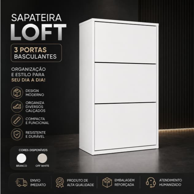 Sapateira Vertical Organizador de Calçados Armário Multiuso Hall Entrada Sala Quarto Loft
