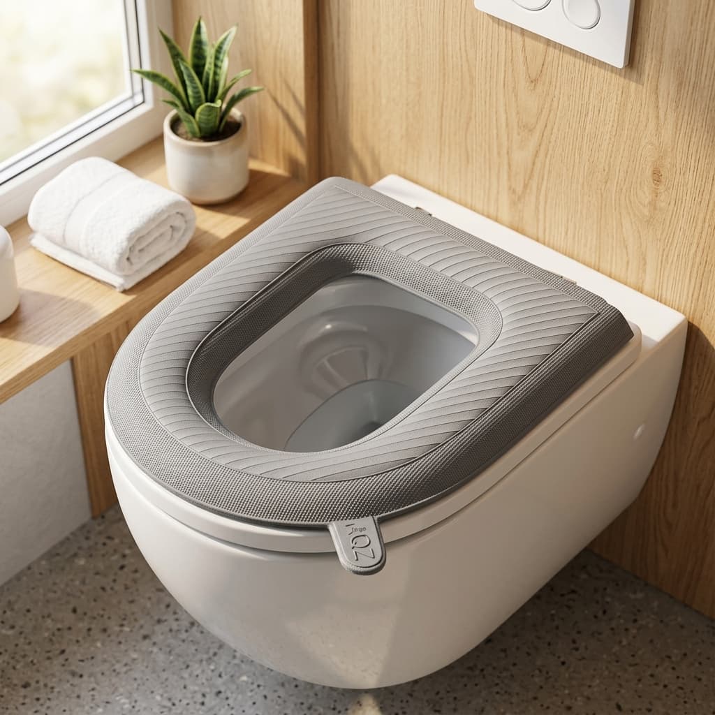 Capa de Assento Sanitário EVA Cortável Universal Ajustável Almofada de Vaso Macia com Alça Higiênica Casa