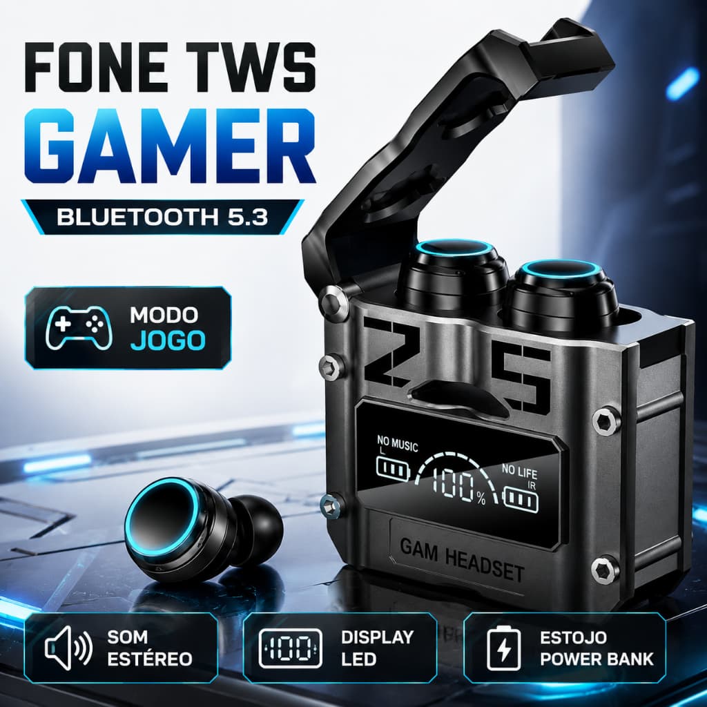 Novo TWS M25 Fone De Ouvido bluetooth 5.3 Sem Fio À Prova D'água 9D Stereo Sports Earbuds LED Microphoe