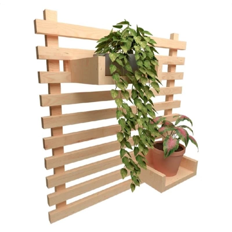 Painel de Madeira Floreira Modular Suporte Parede Suspenso Jardim Vertical Horta 60×60 ou 60×40