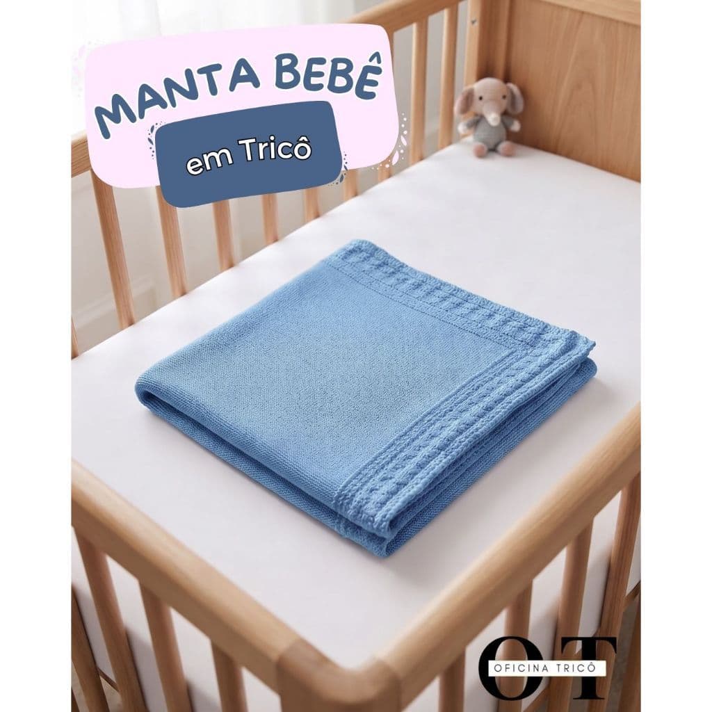 Manta Cobertor Bebê Infantil Tricô Cueiro Leve para Carrinho Conforto Saída Maternidade RN Tricot