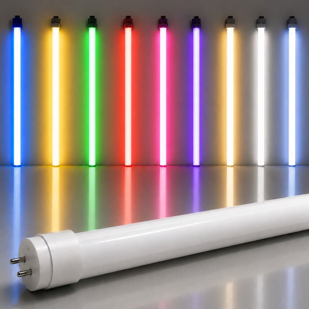 Lâmpada Tubo Led T8 18w 120 Cm Cores Ligação 1 Lado Efeito neon