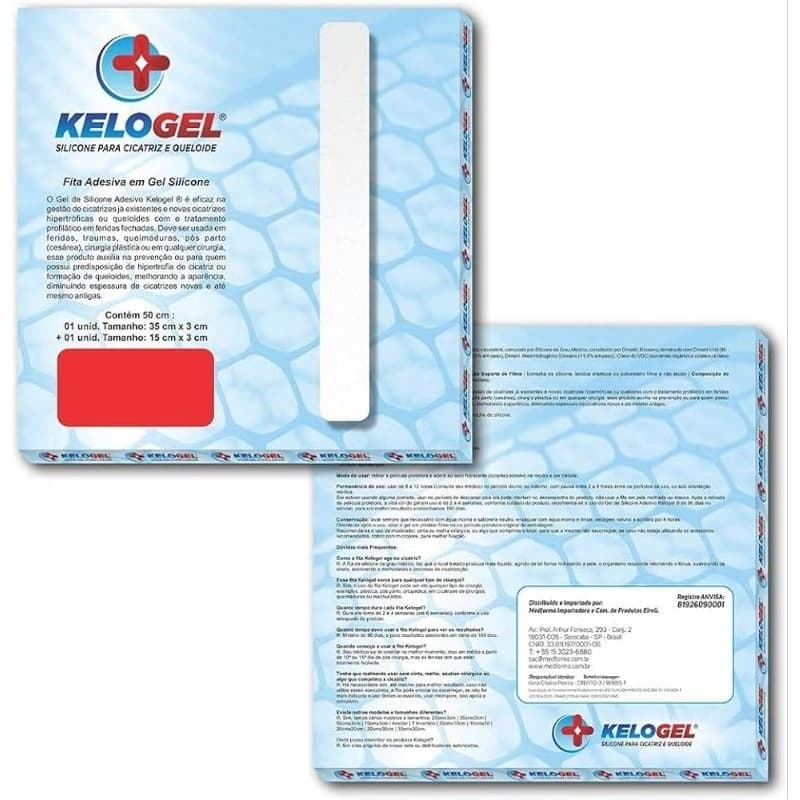 Fita de Silicone Kelogel 50cm x 3cm - Transparente, Reutilizável e Hipoalérgica