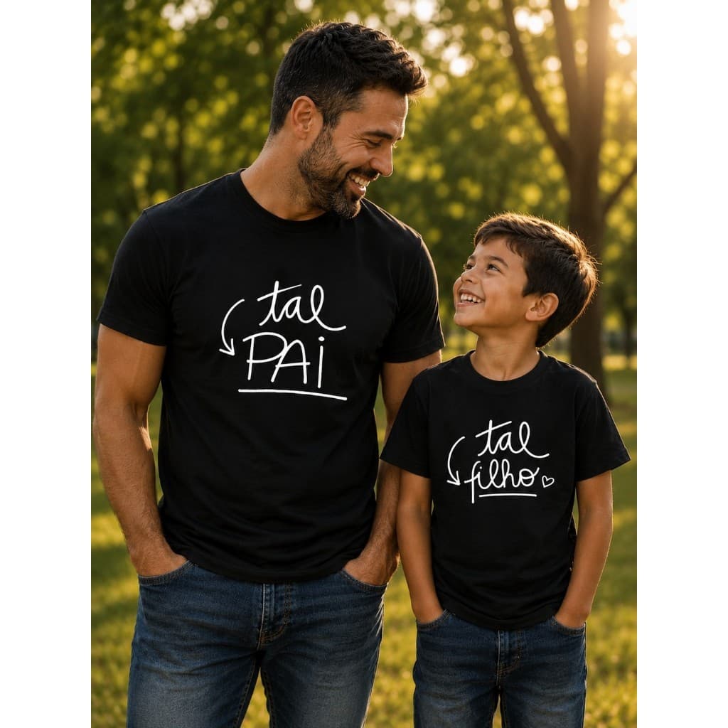 Kit Camiseta Pai e Filho Tal Pai Tal Filho Homenagem Algodão Premium Estampada 100%