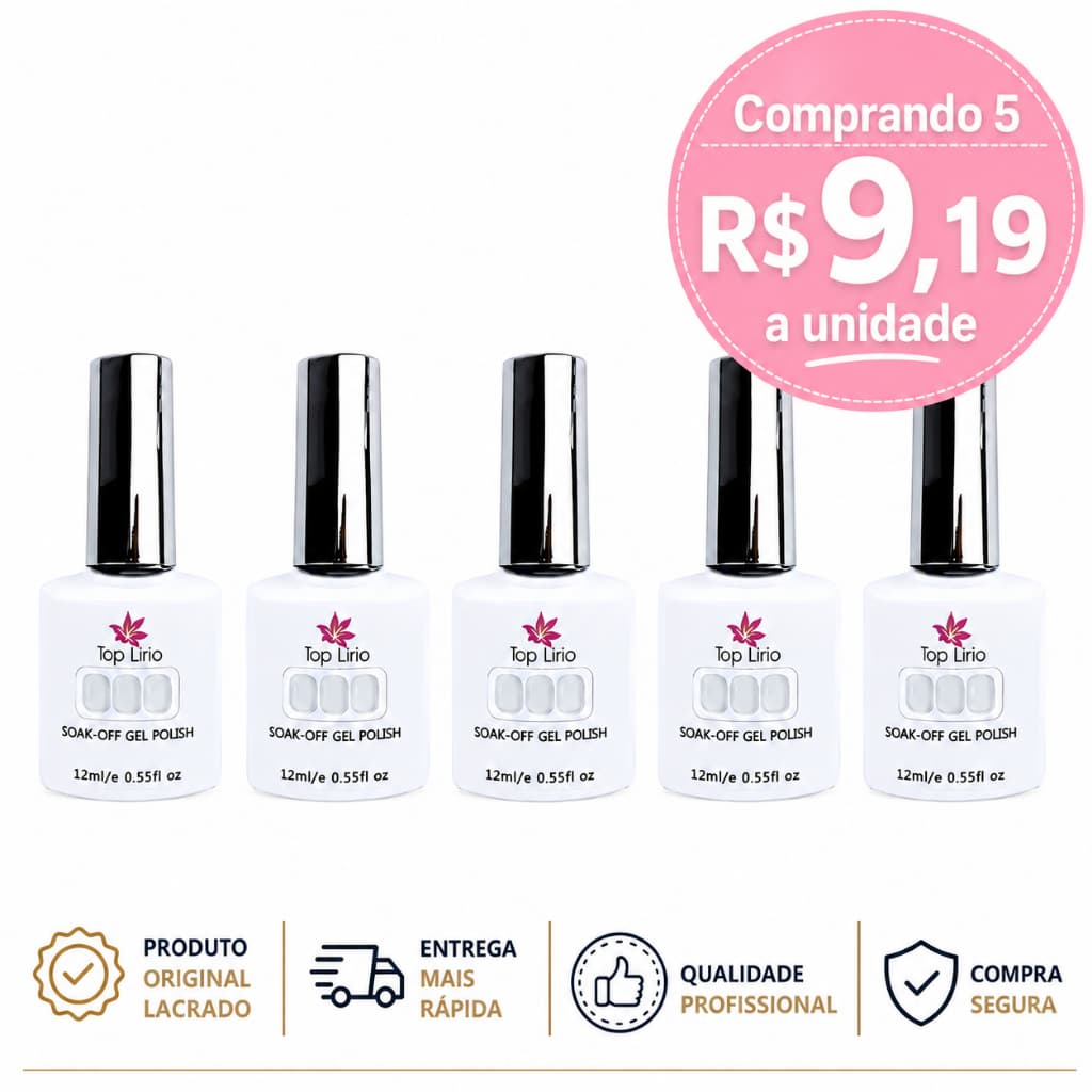 Esmalte de renda em gel 12ml soak-off gel * Unhástica *
