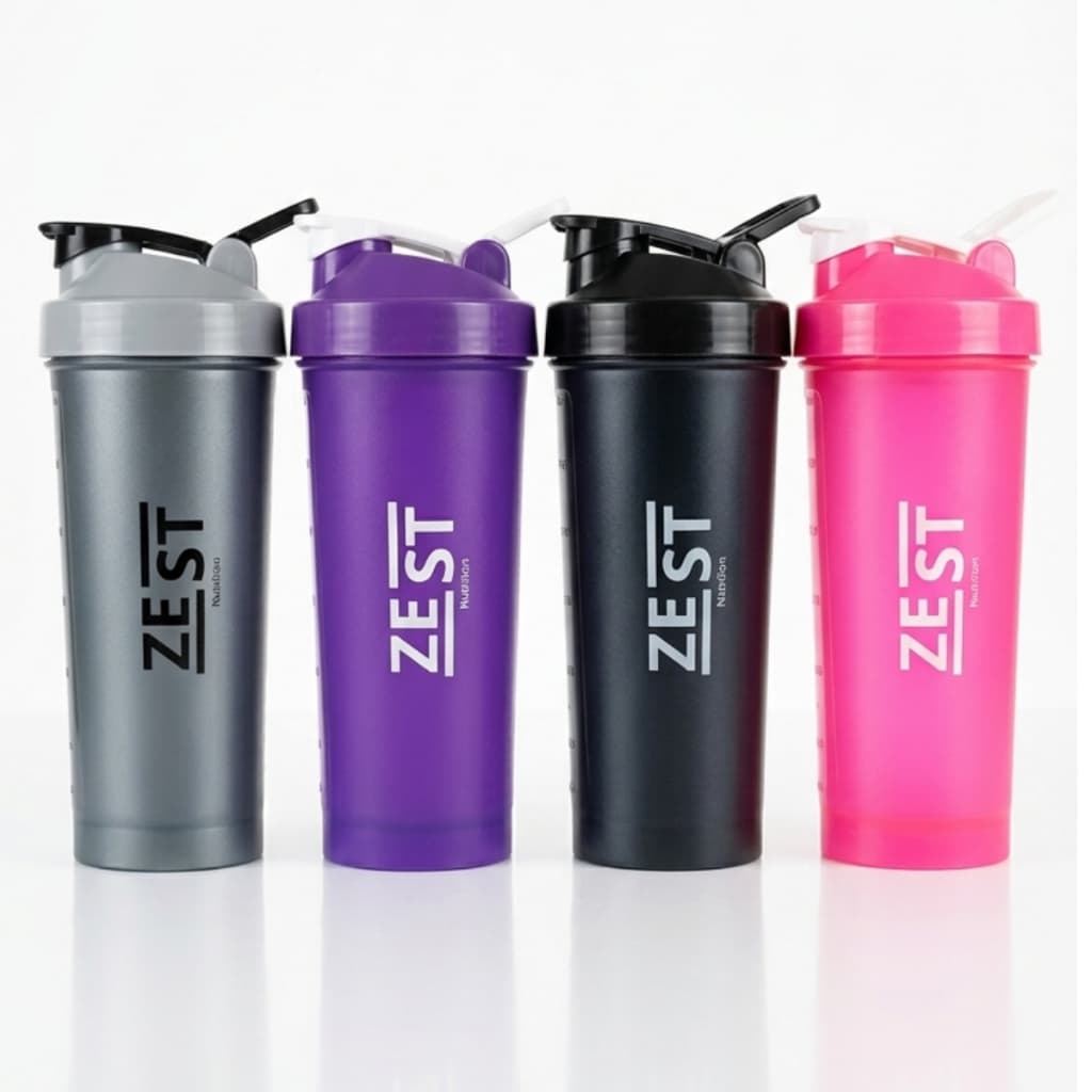 Coqueteleira Slim Shaker Zest Nutrition 600ml Academia Garrafa De Água Suplementação  Alça De Dedo Antivazamento 4 Cores