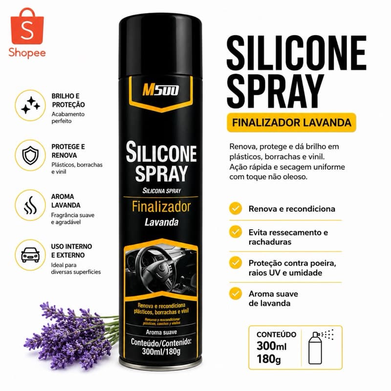 SILICONE SPRAY M500 FINALIZADOR LAVANDA 300 ML