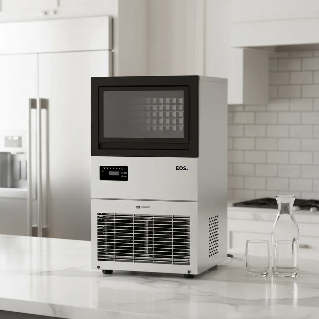 Máquina De Gelo 45kg Inox Emg45i 220v Cubos Compact - EOS TURBO GELO, SENSOR DE GELO, AUTOLIMPEZA