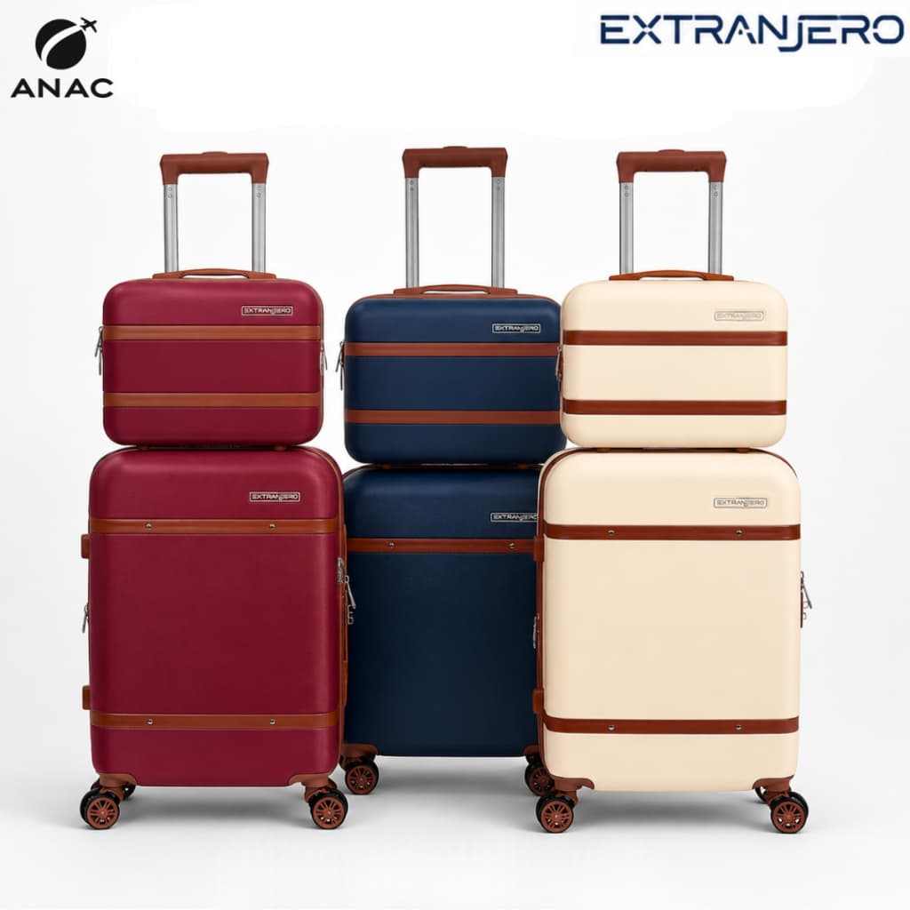 Kit Mala de Viagem com Frasqueira 10kg e 8kg Rodas 360° Zíper Expansível Cadeado TSA