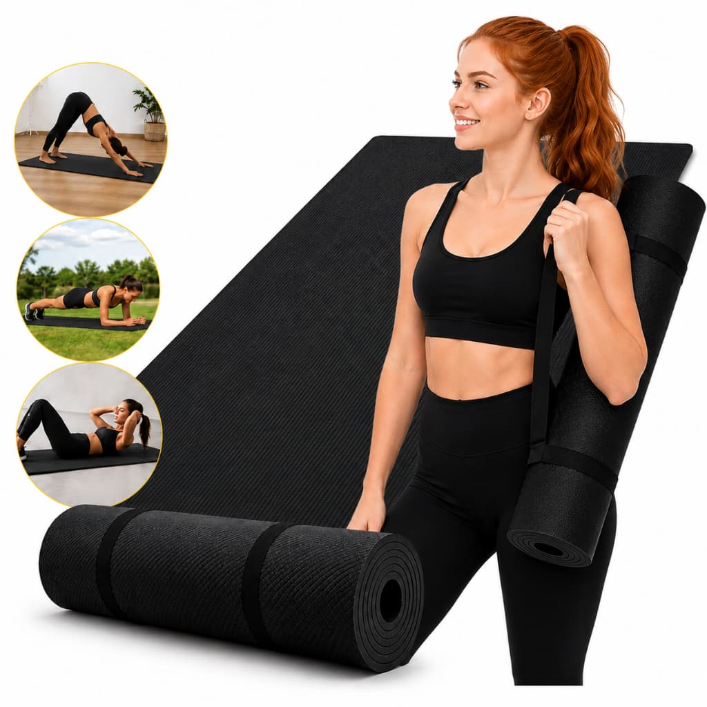 Tapete Eva Yoga 180x50cm Colchonete Fitness Antiderrapante Treino Funcional Pilates Academia Ginástica Exercício Casa