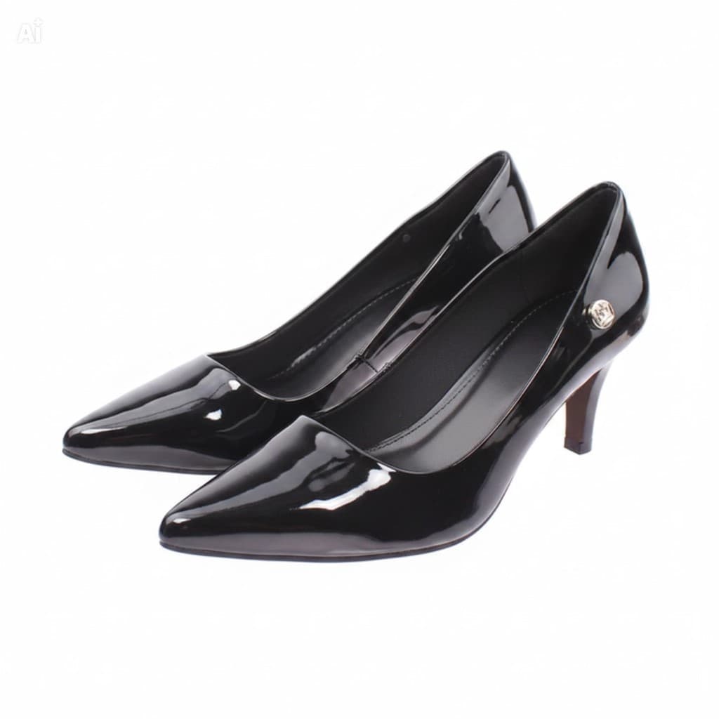 Scarpin Feminino Verniz Preto Bico Fino Salto Baixo 6,5cm Confortável Moda Premium Elegante Moderno