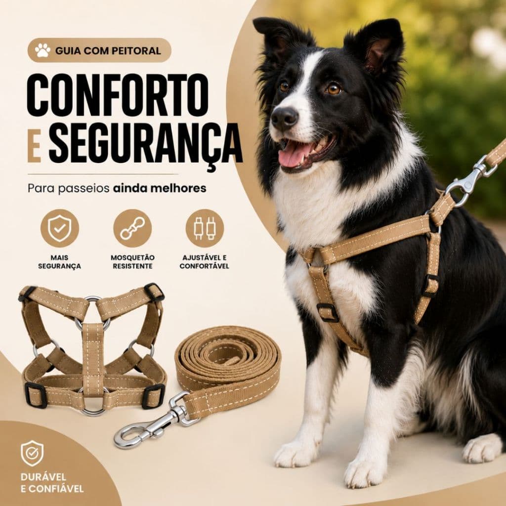 Peitoral americano com guia para cachorro coleira pet ajustável para cães de todos os tamanhos