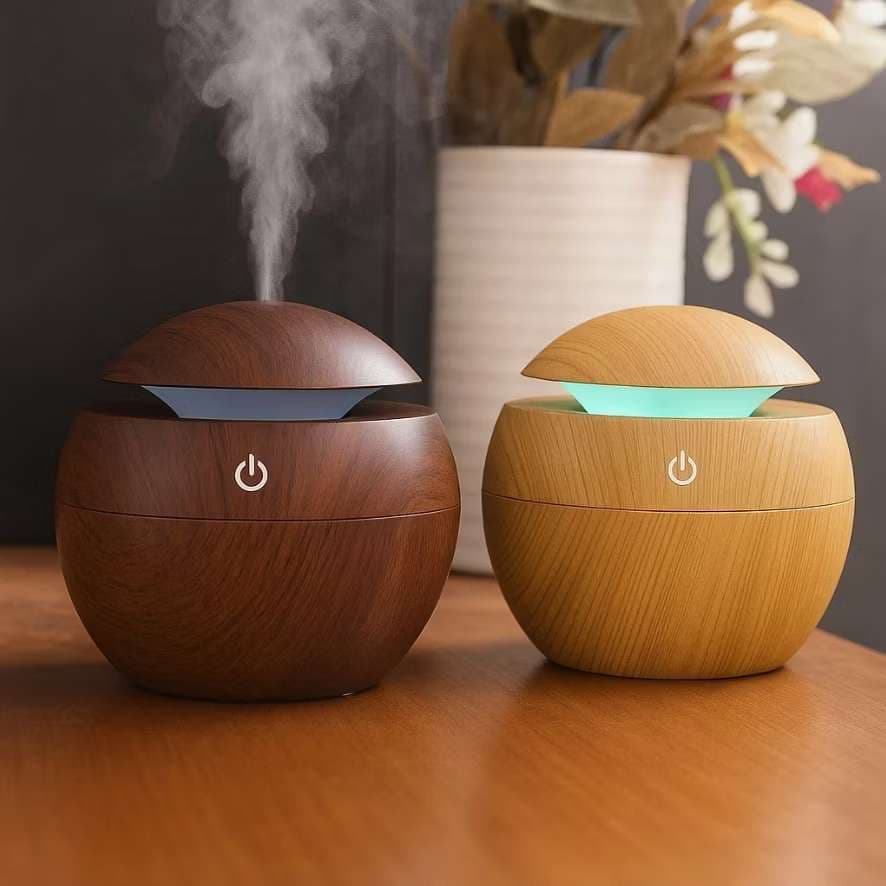 Luatek Difusor Aromatizador Ultrassônico - Umidificador com Luzes e Design em Madeira