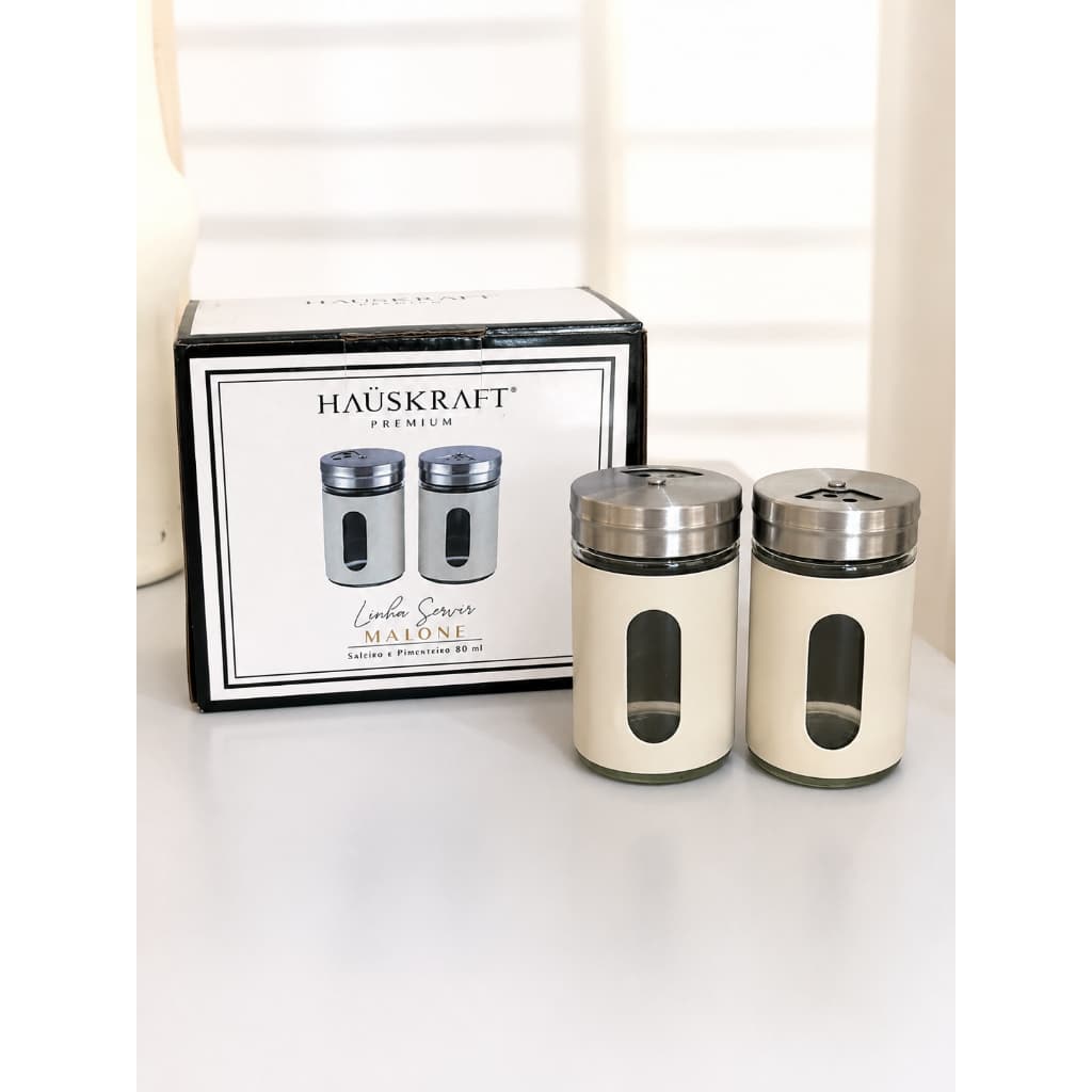Kit Saleiro e Pimenteiro Porta Temperos 2 Peças para Mesa e Cozinha Hauskraft