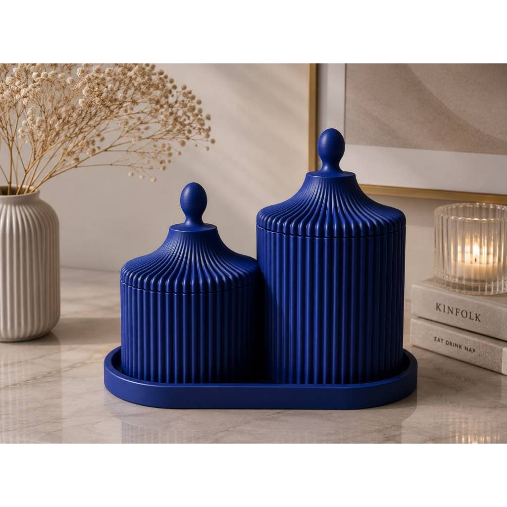 Conjunto de decoração Bandeja e Pote para Mesa, Sala, Escritório, Quarto