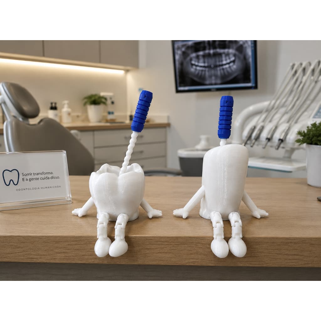 Dente Decoração Consultório Dentista Endodontia Canal com Lima Presente Dentistas Dentes Perninhas