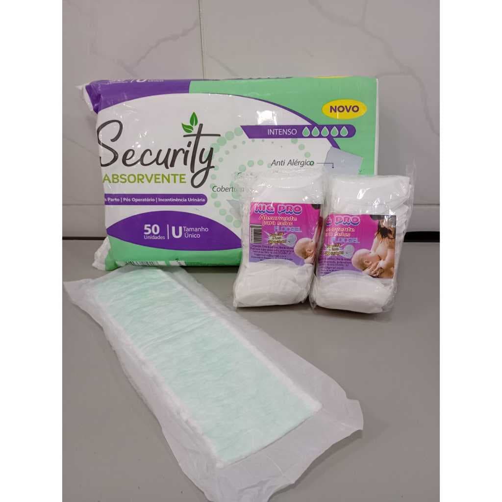 kit Absorvente Geriátrico e Absorvente para Seio 60 Unidades