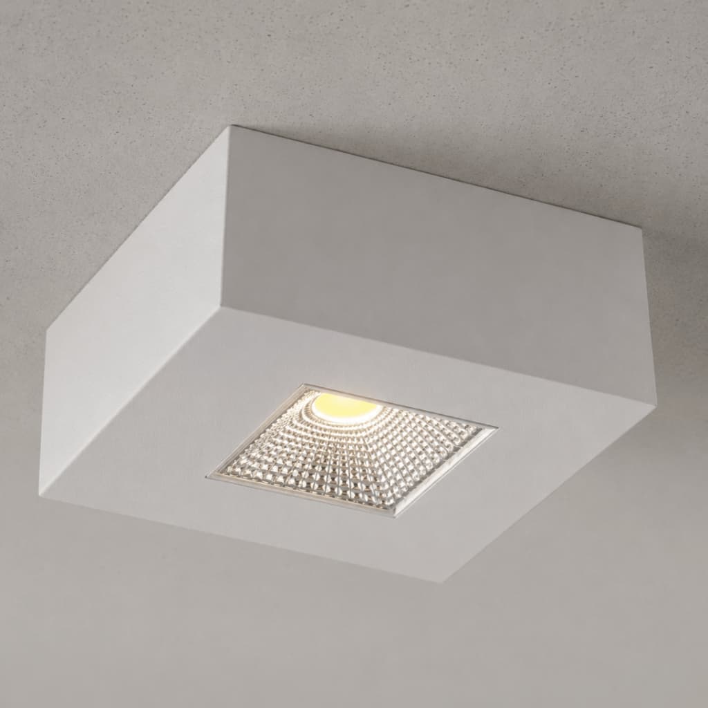 Spot LED Sobrepor Quadrado 5W Alumínio 6cm Bivolt Luz Quente 3000K Branco