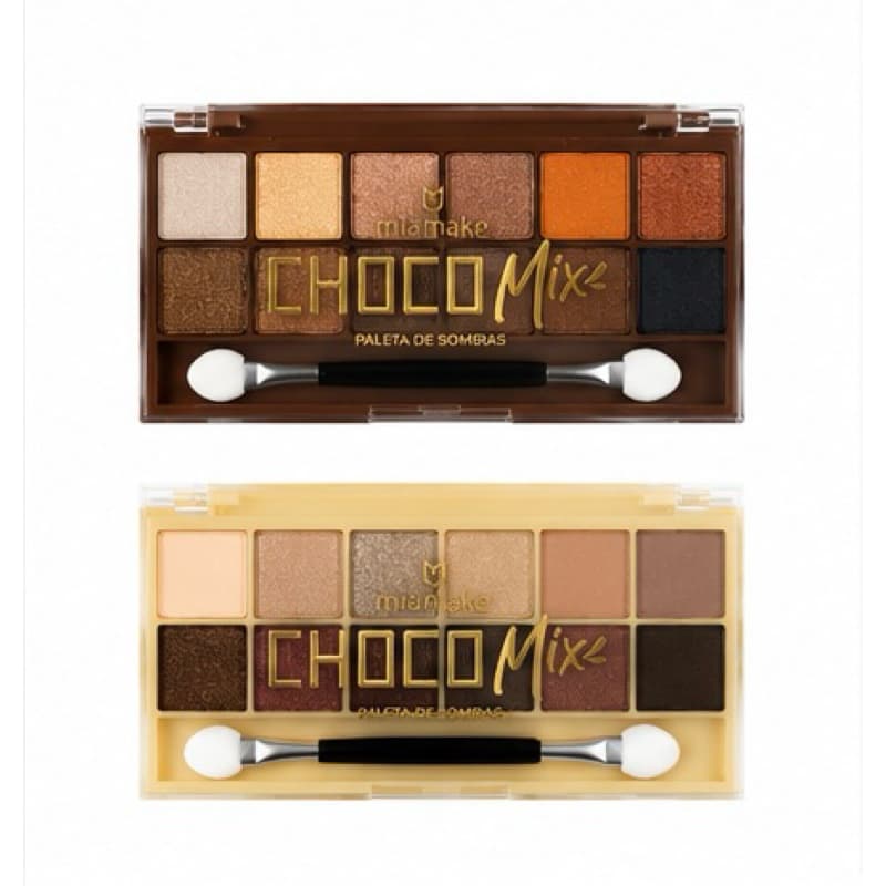 Mia Make - ChocoMixe - Paleta De Sombras 12 Tonalidades Choco Mix 12g Dia a Dia
