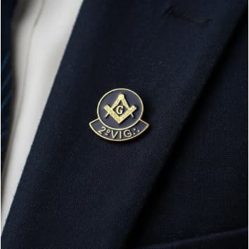 Pin/broche Maçônico Esquadro E Compasso Azul 2° Vig
