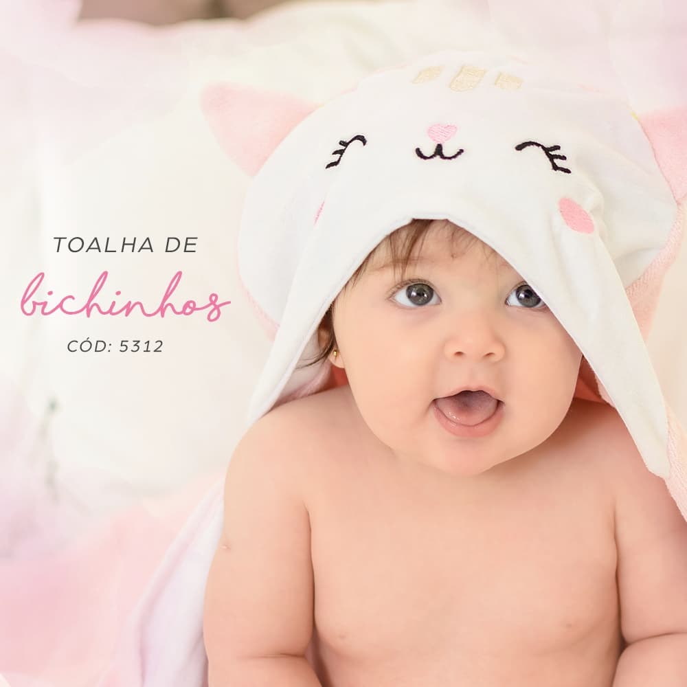 Toalha Mami Bichuus Atoalhada e Forrada Premium. Tam 90x80cm, Capuz bordado! Extra Macia.