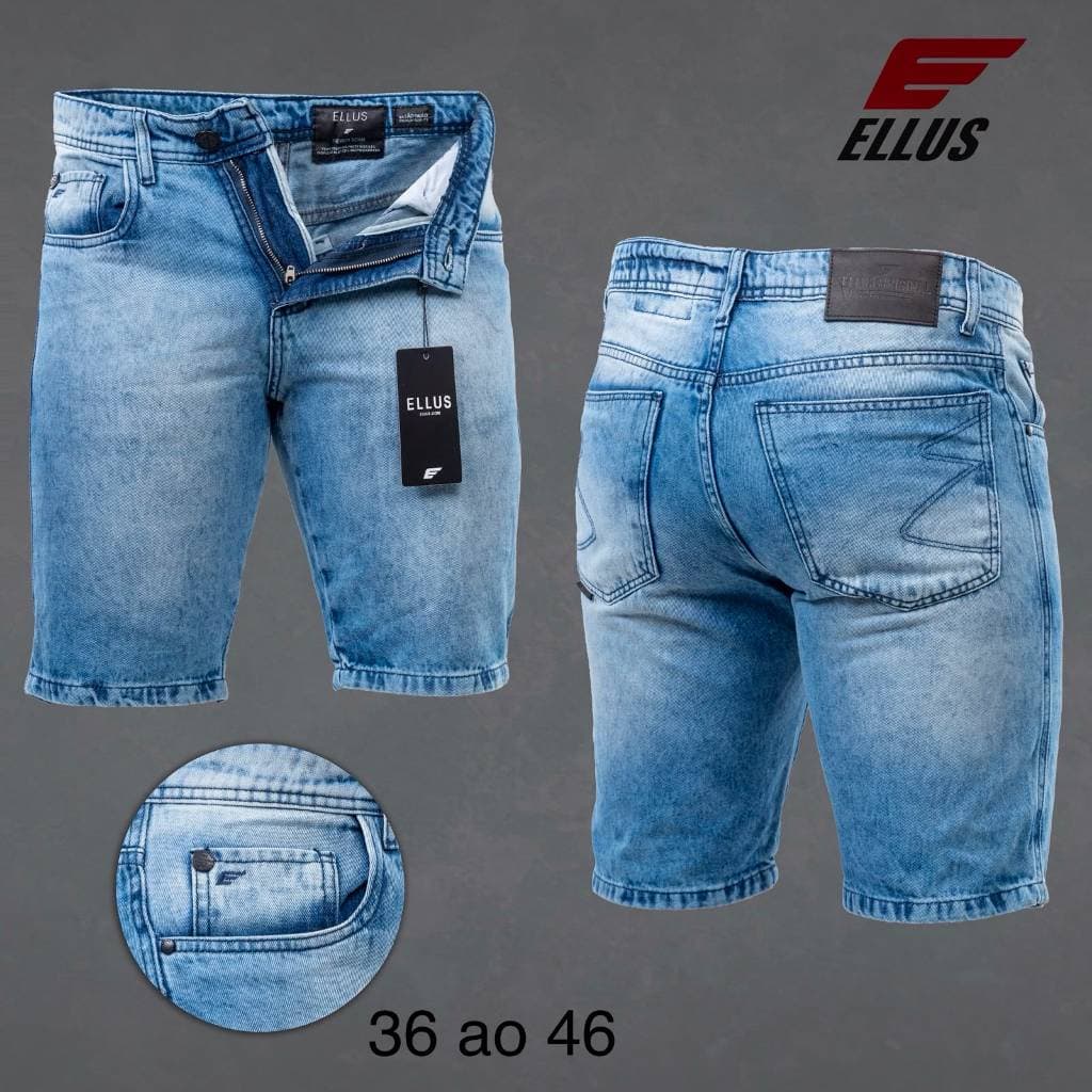Bermuda Jeans Masculina Jeans Premium Slim Elastano Qualidade