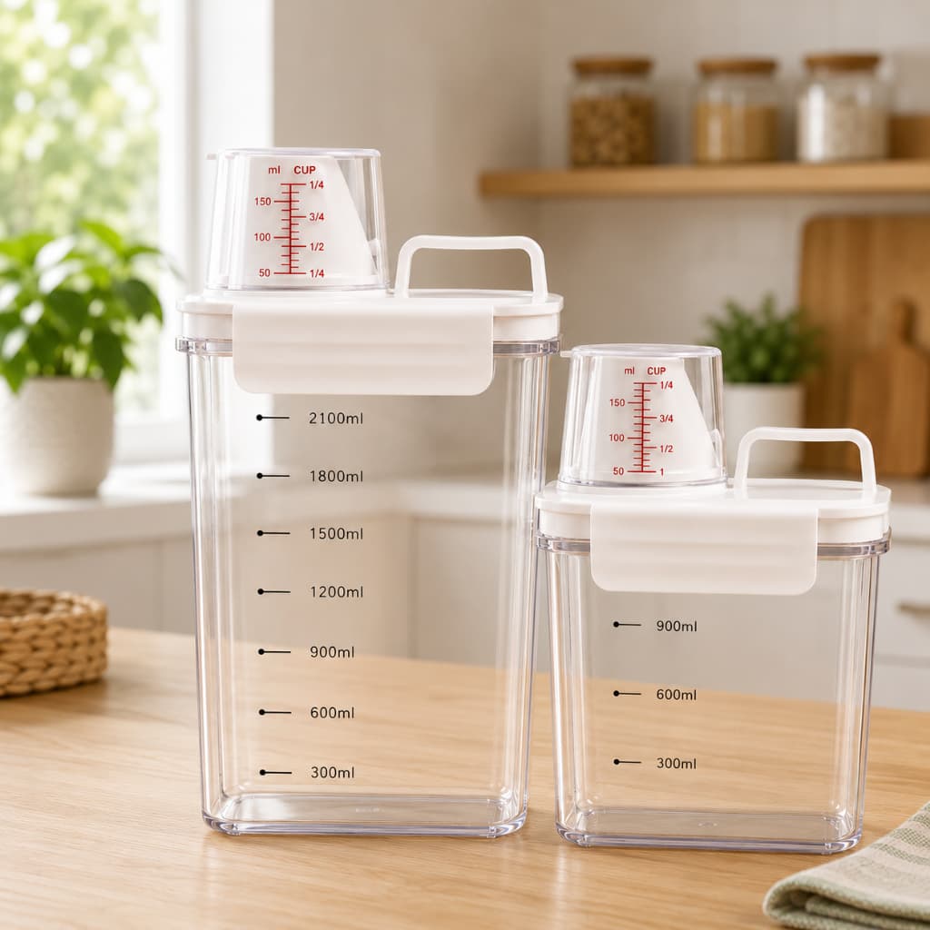 Pote Hermético Porta Mantimentos Com Copo Medidor 1,1L ou 2,1L Frigigold HomeShop