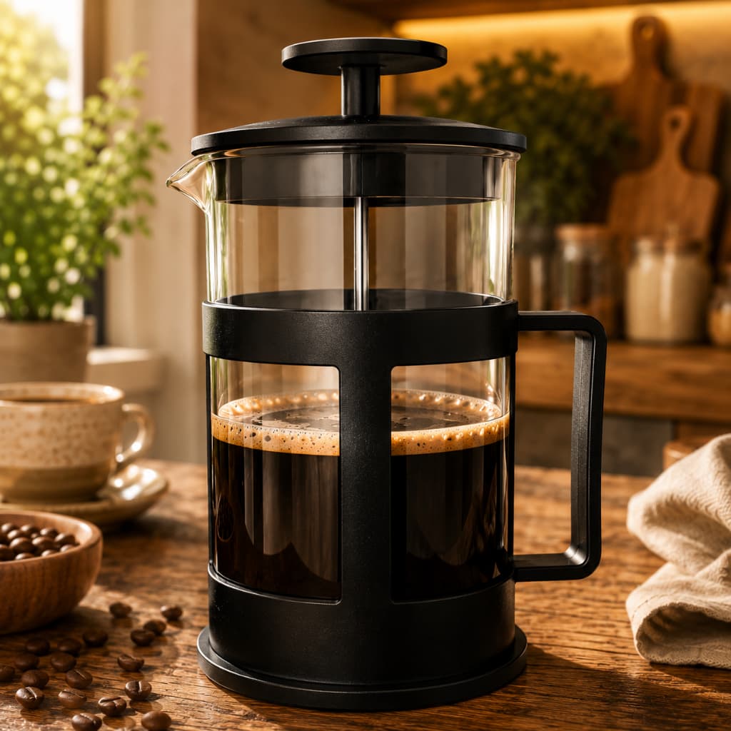 Prensa Francesa 600ml Cafeteira Manual Vidro Borossilicato Filtro Inox Café Cappuccino Cremeira de Leite Kit 1 2 3 4 5