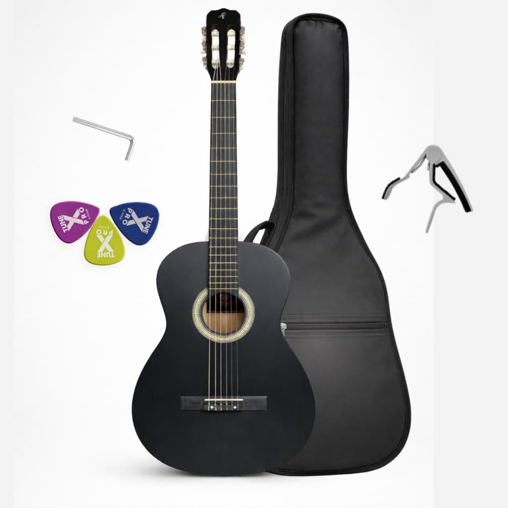 Violão Alpha classico com bag capotraste palheta corda de nylon para iniciantes