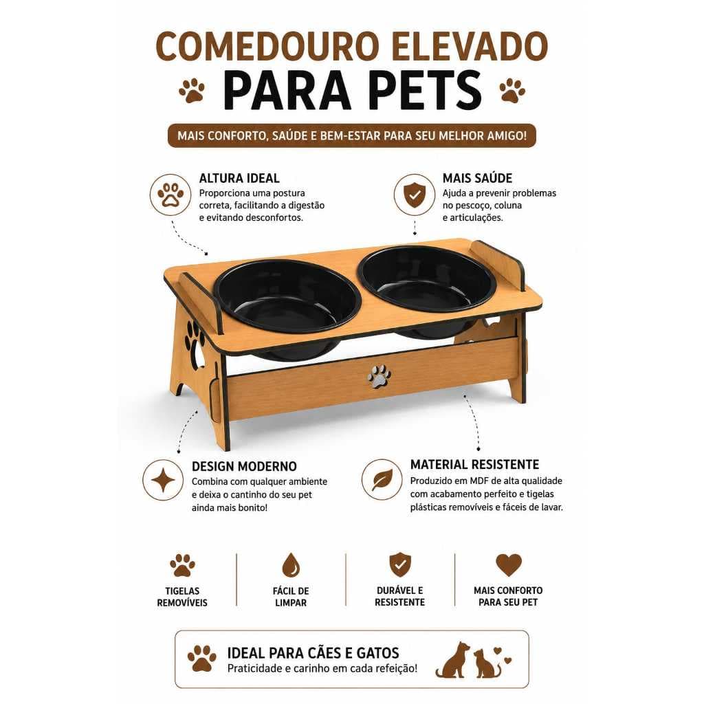 Comedouro Bebedouro Pet Suspenso Para Cães e Gatos Elevado