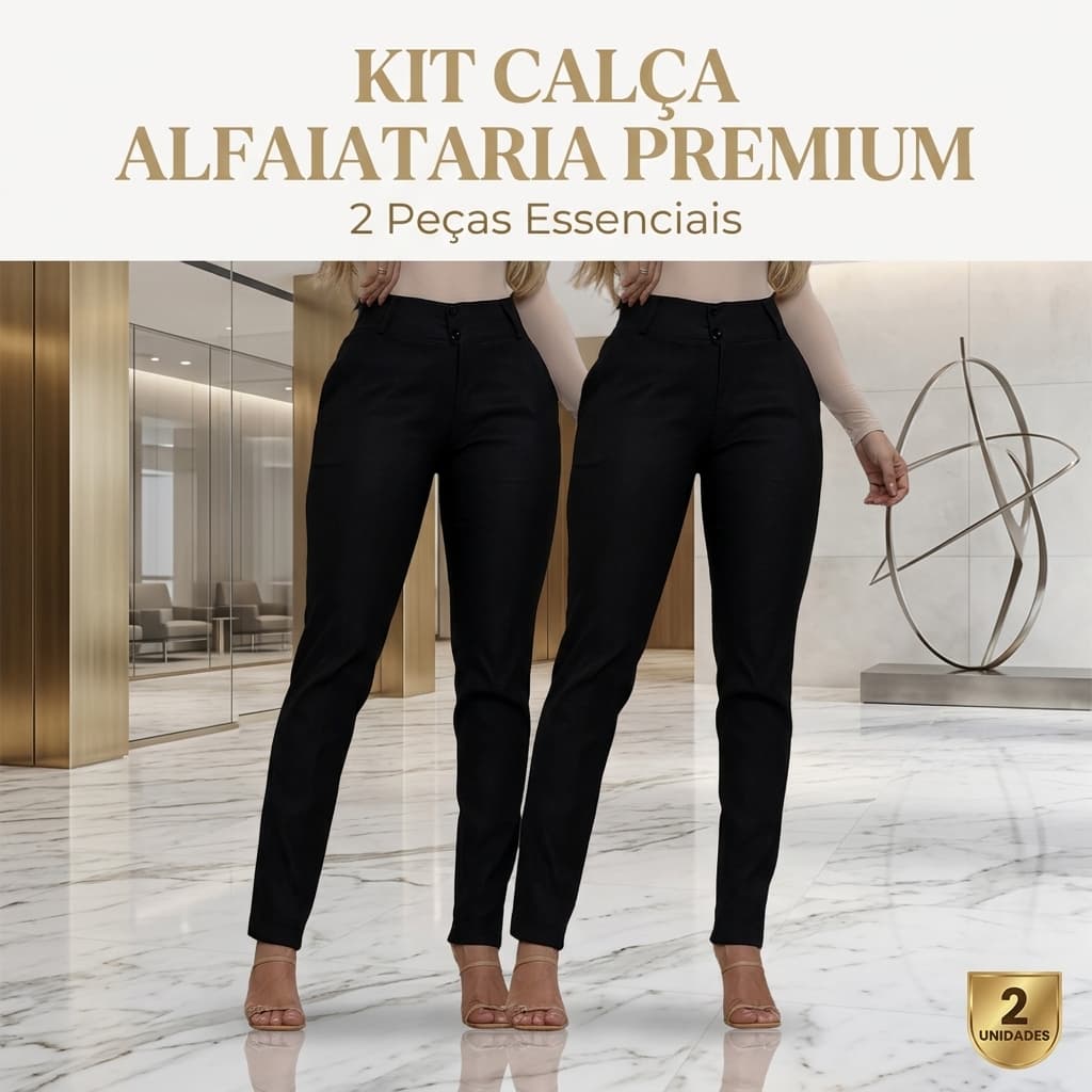 Calça Feminina Cintura Alta Skinny Bengaline com Elastano Modeladora Confortável