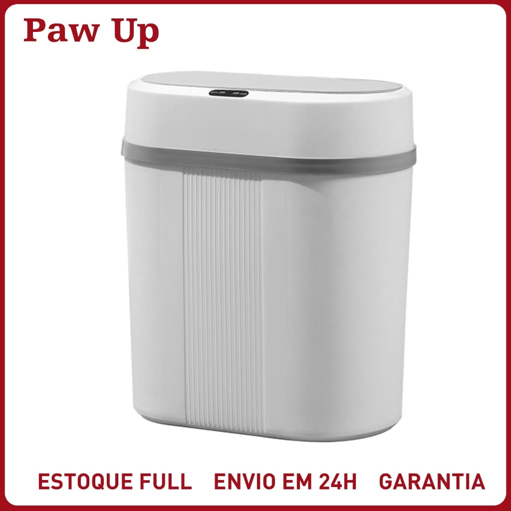 Lixeira Automática Knock 12L – Sem Toque, Sensor Infravermelho e Tampa para Cozinha, Banheiro, Escritório e Quarto