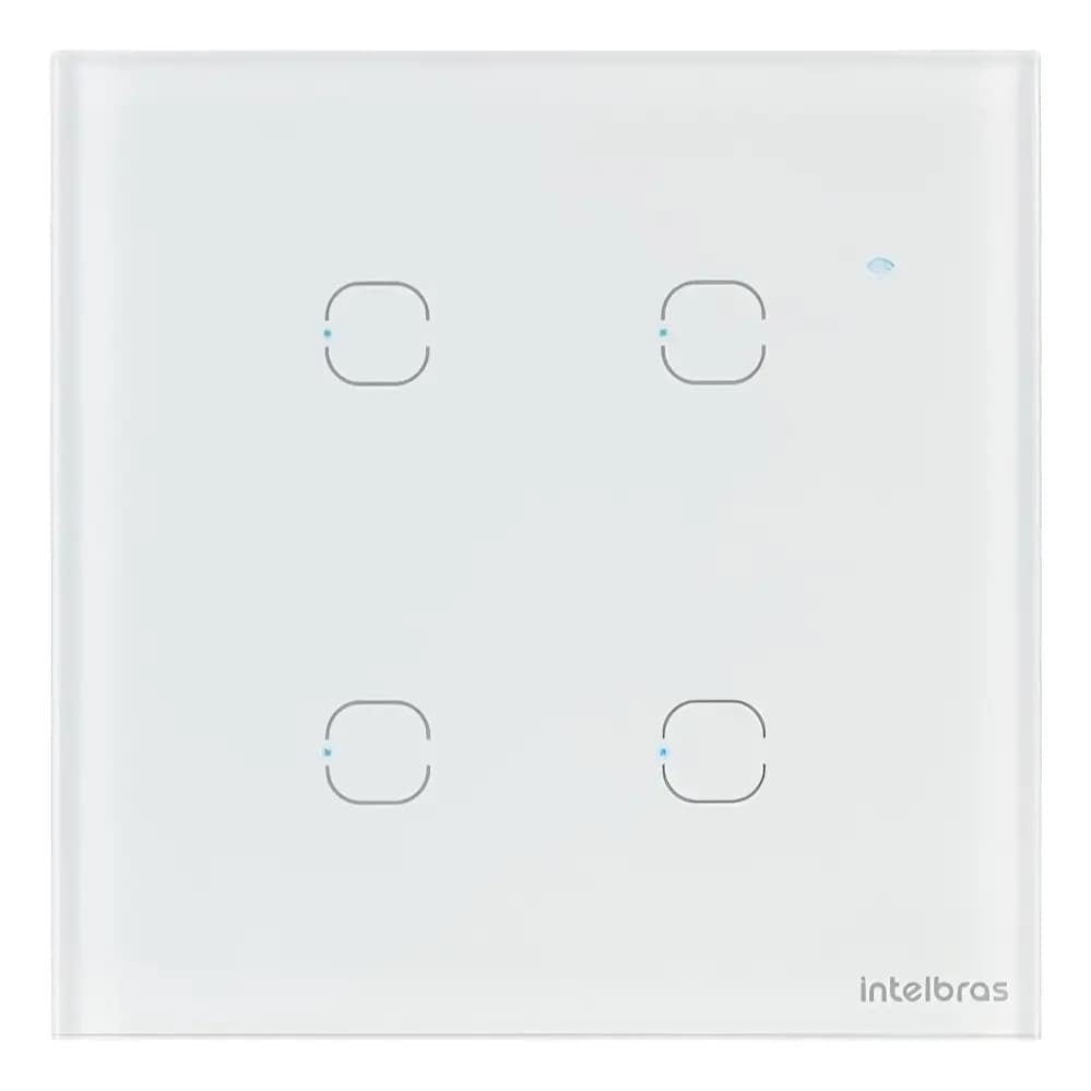 Interruptor Inteligente Wi-Fi Intelbras Ews 1004 Touch 4 Teclas Bivolt Caixa 4x4