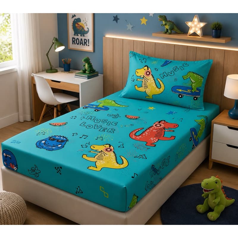 Jogo de Lençol Solteiro Infantil 2 Peças Microfibra Menina Menino Estampas Temáticas