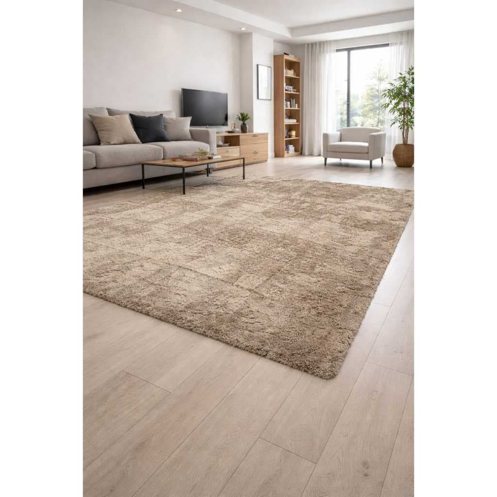 Tapete 4,0x4,0 Quadrado Sala Grande Pelo Macio Moderno Antiderrapante Minimalista Kazarumada Afetto