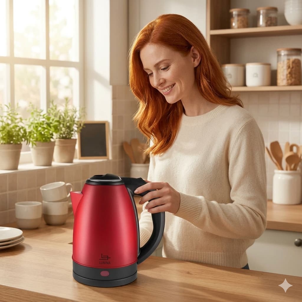 Chaleira Elétrica Inox 1.8L Aquecimento Super Rápida Desligamento Automático Segurança e Elegância na Sua Cozinha