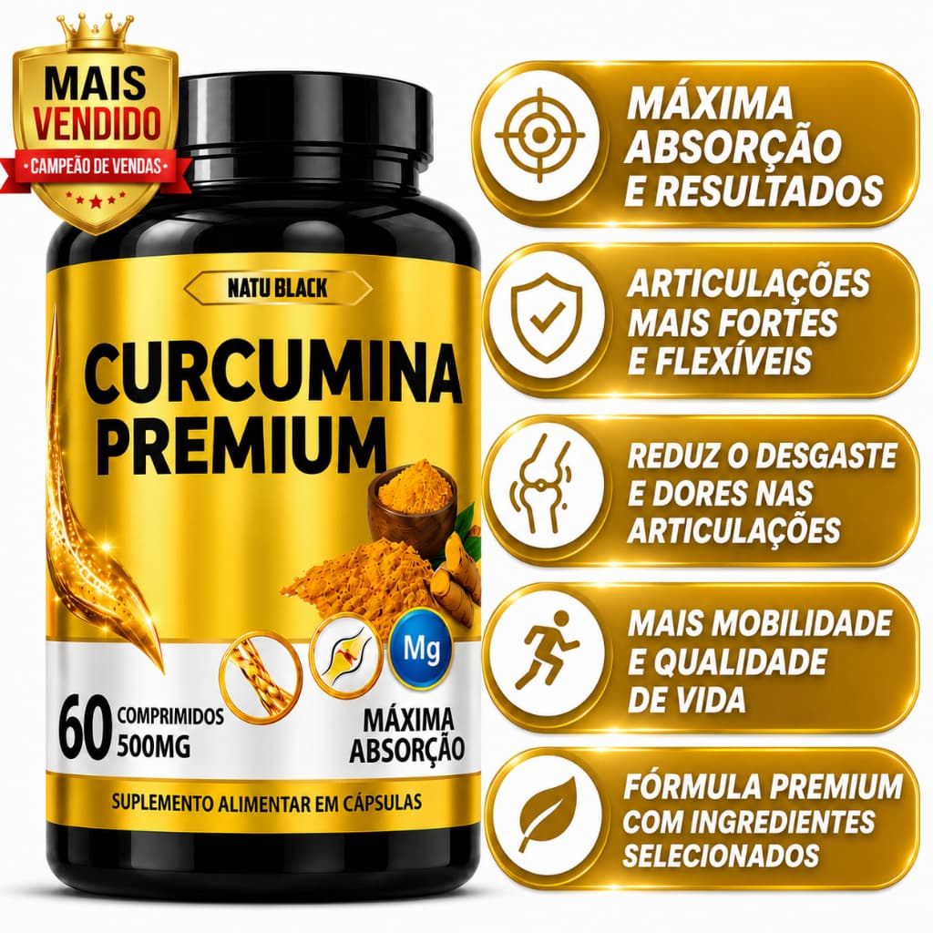 Cúrcumina Com Colágeno Tipo 2 ORIGINAL Alta Concentração Curcuma Longa - ENVIO IMEDIATO