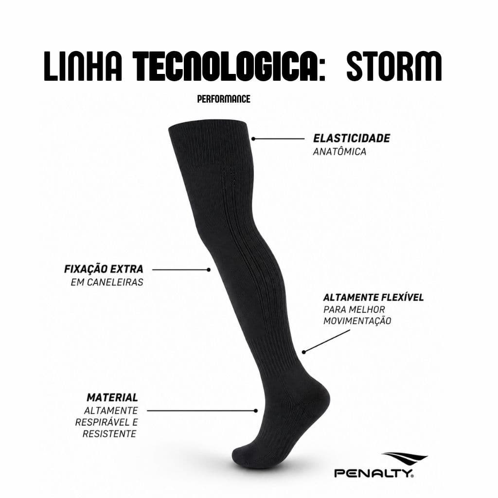 Meião Original Penalty Storm Tecnologia Performance Futebol 39-44 Adulto