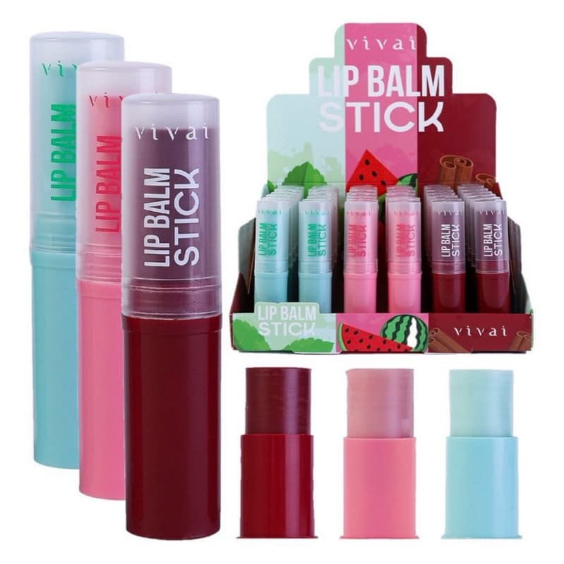 Kit 3 Lip Balm Stick Vivai Hidratante Labial Original Hidratação Intensa